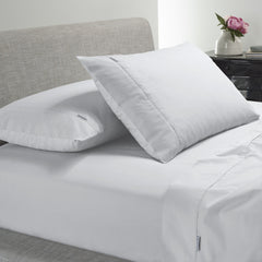 Heston 300 Thread Count Cotton Percale Sheet Sets White