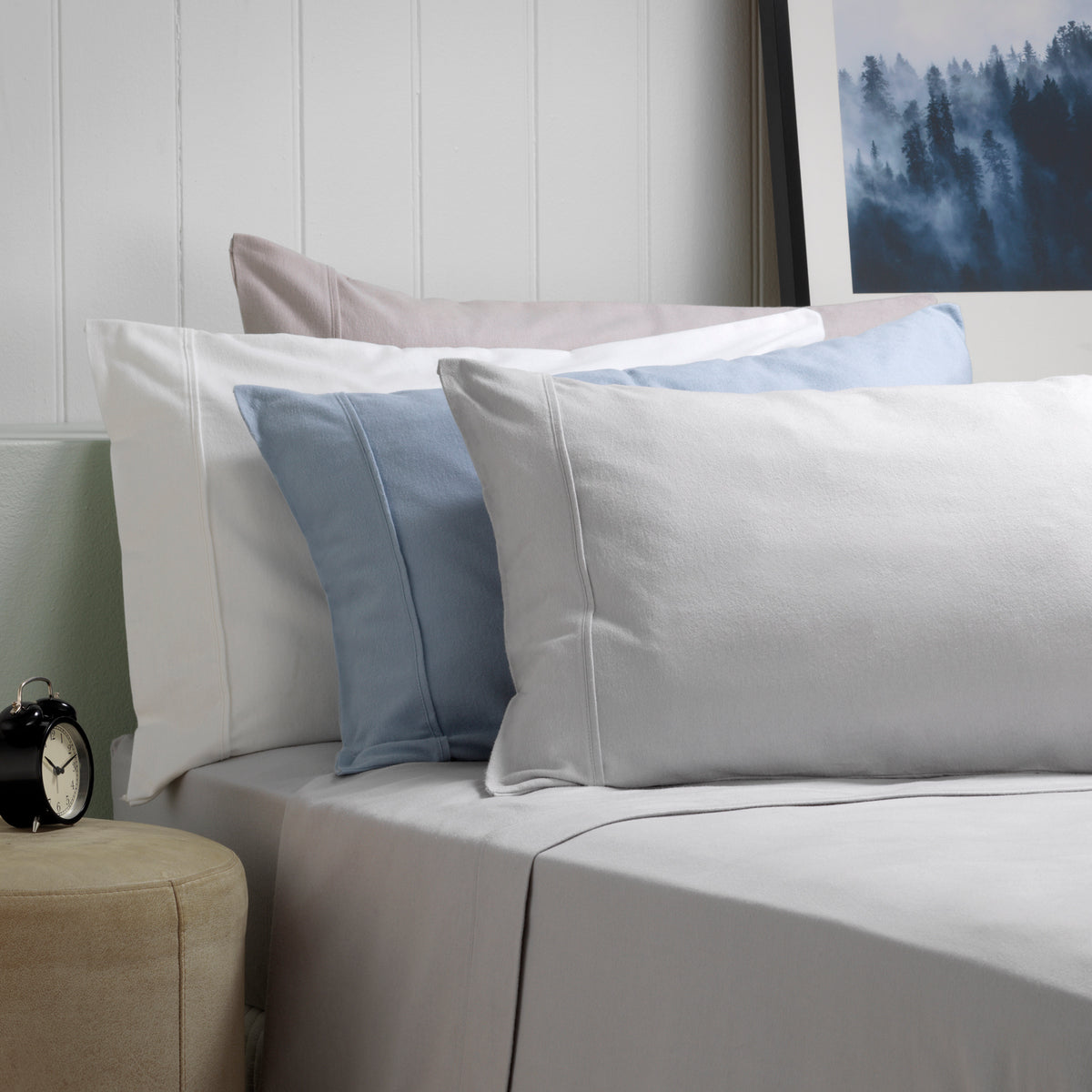 Fletcher Flannelette Cotton Sheet Sets Steel Blue