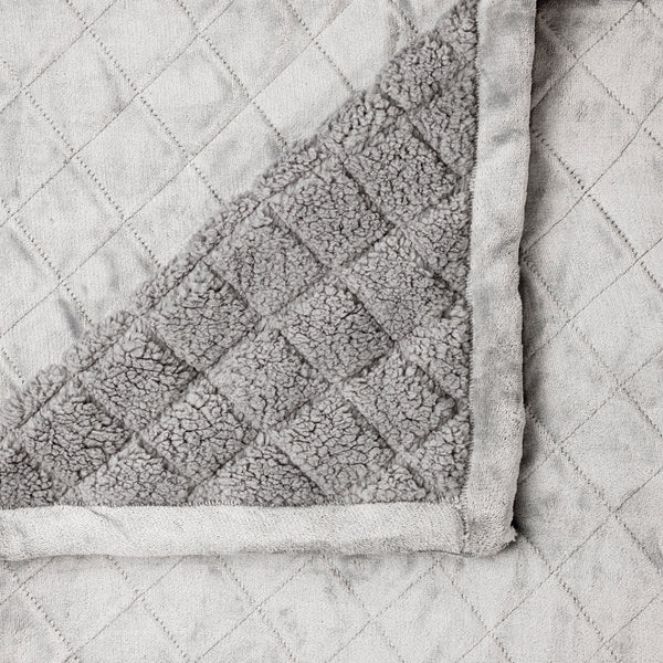 Mansfield Ultra Soft Velvet Blanket 480gsm Aluminium Bianca Blankets