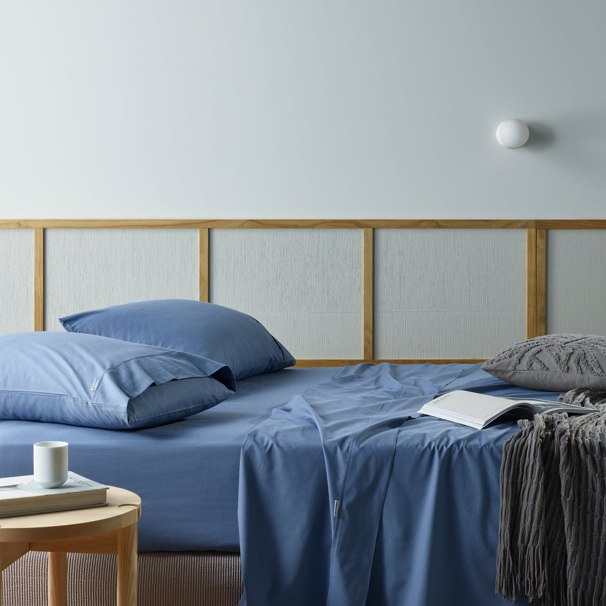 Natural Sleep Recycled Cotton and Bamboo Sheet Sets Blue